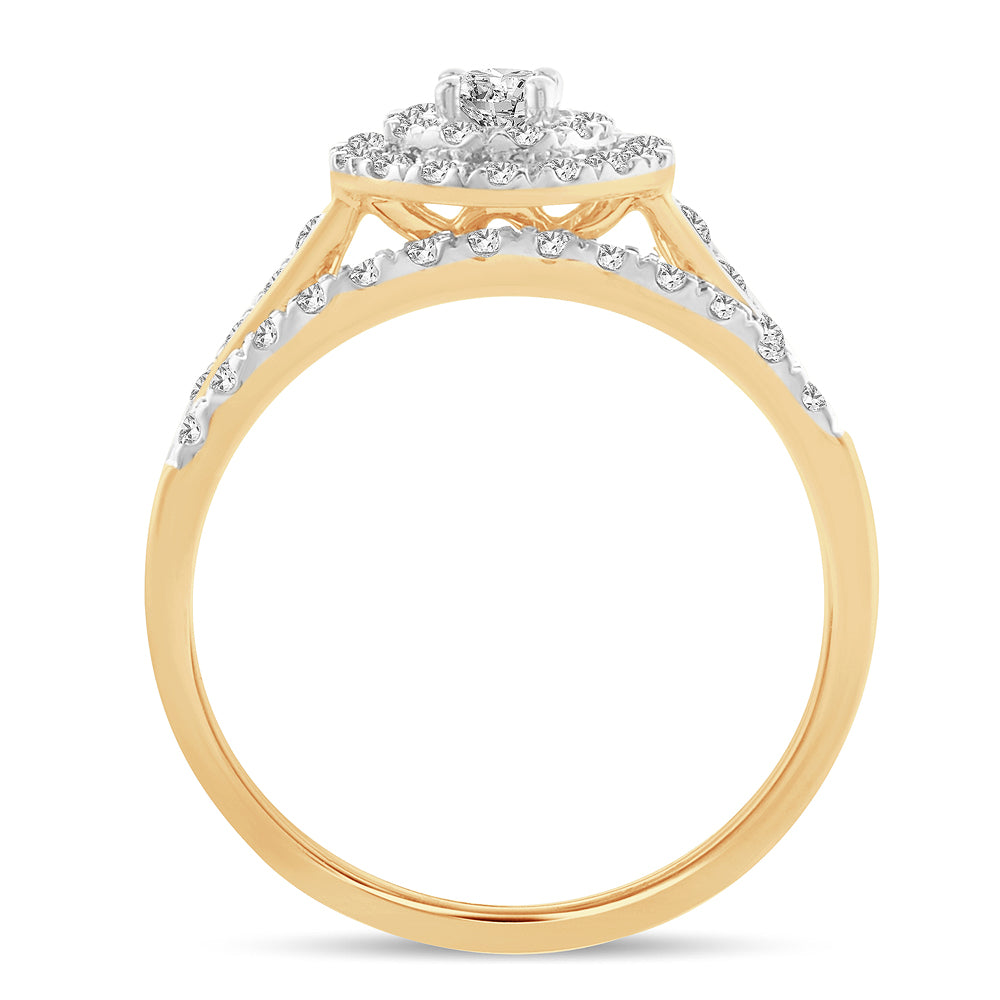 14K Yellow Gold Dazzling 0.50Ct Diamond Bridal Ring