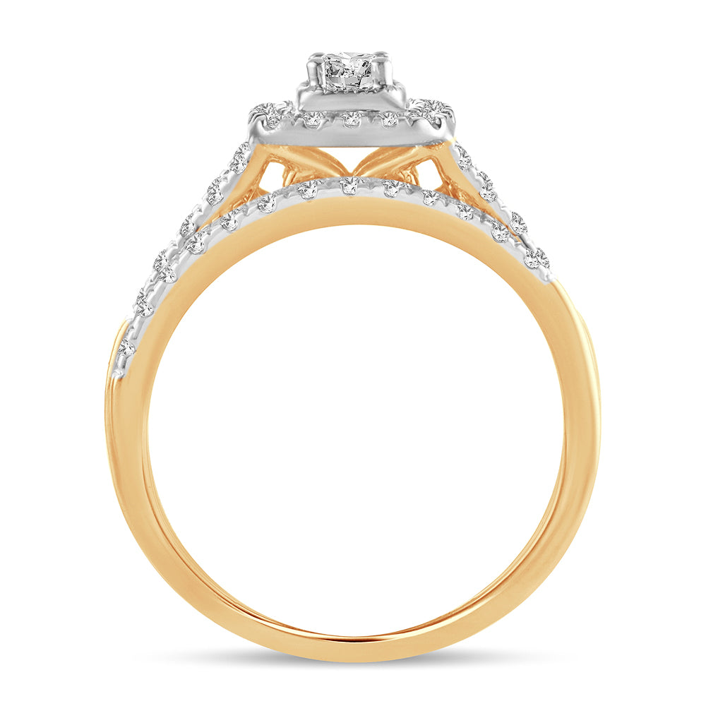 14K Yellow Gold Exquisite 0.50Ct Diamond Bridal Ring