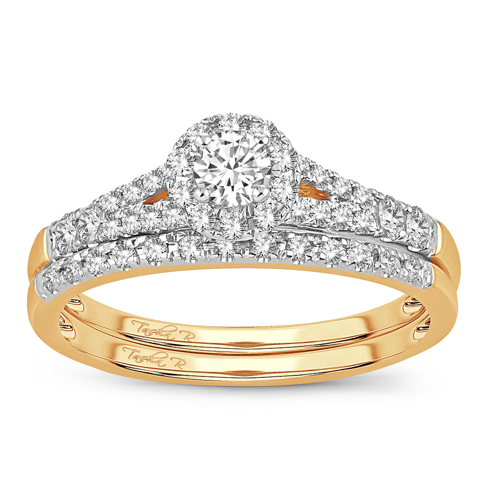 14K Yellow Gold Beautiful 0.50Ct Diamond Bridal Ring