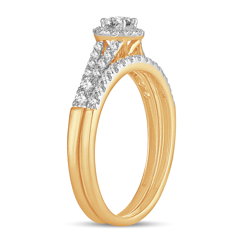 14K Yellow Gold Beautiful 0.50Ct Diamond Bridal Ring