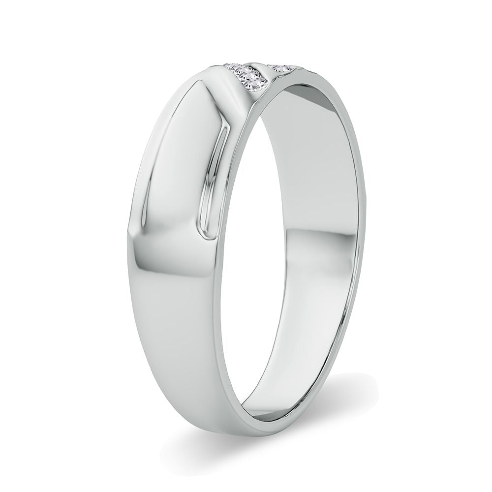 14K White Gold Elegant 0.10Ct Diamond Band