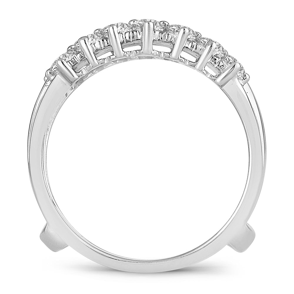 14K White Gold Beautiful 1.00Ct Diamond Ring Guard