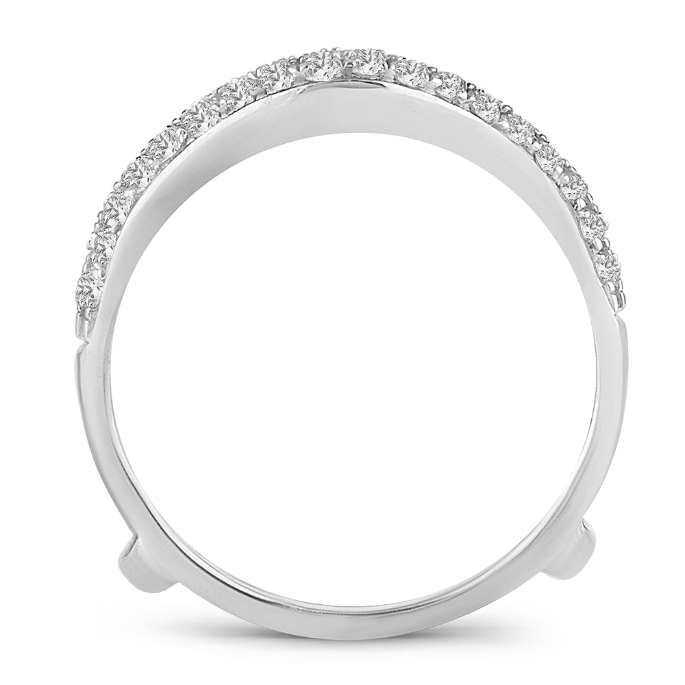 14K White Gold Elegant 1.00Ct Diamond Ring Guard