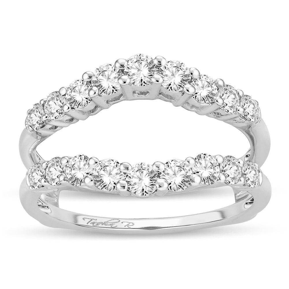 14K White Gold Dazzling 1.00Ct Diamond Ring Guard