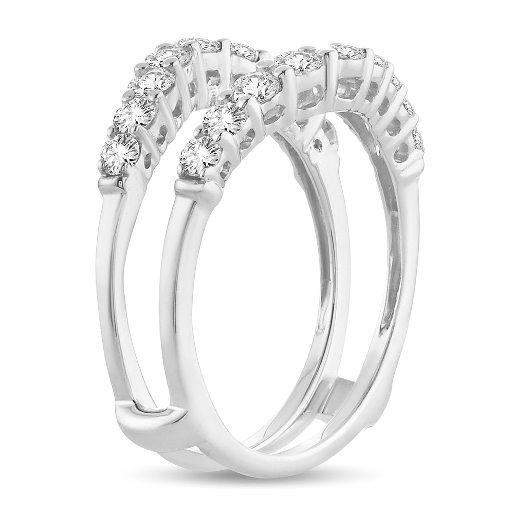 14K White Gold Dazzling 1.00Ct Diamond Ring Guard