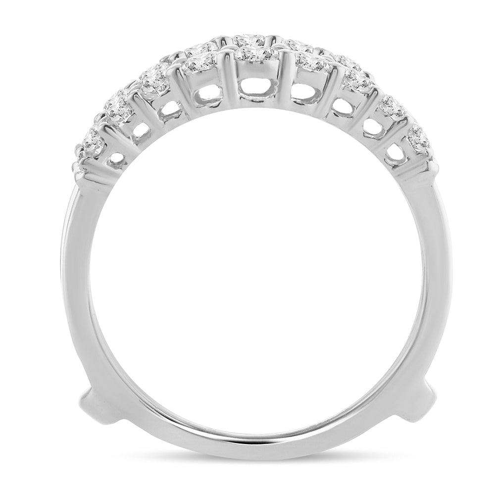 14K White Gold Dazzling 1.00Ct Diamond Ring Guard