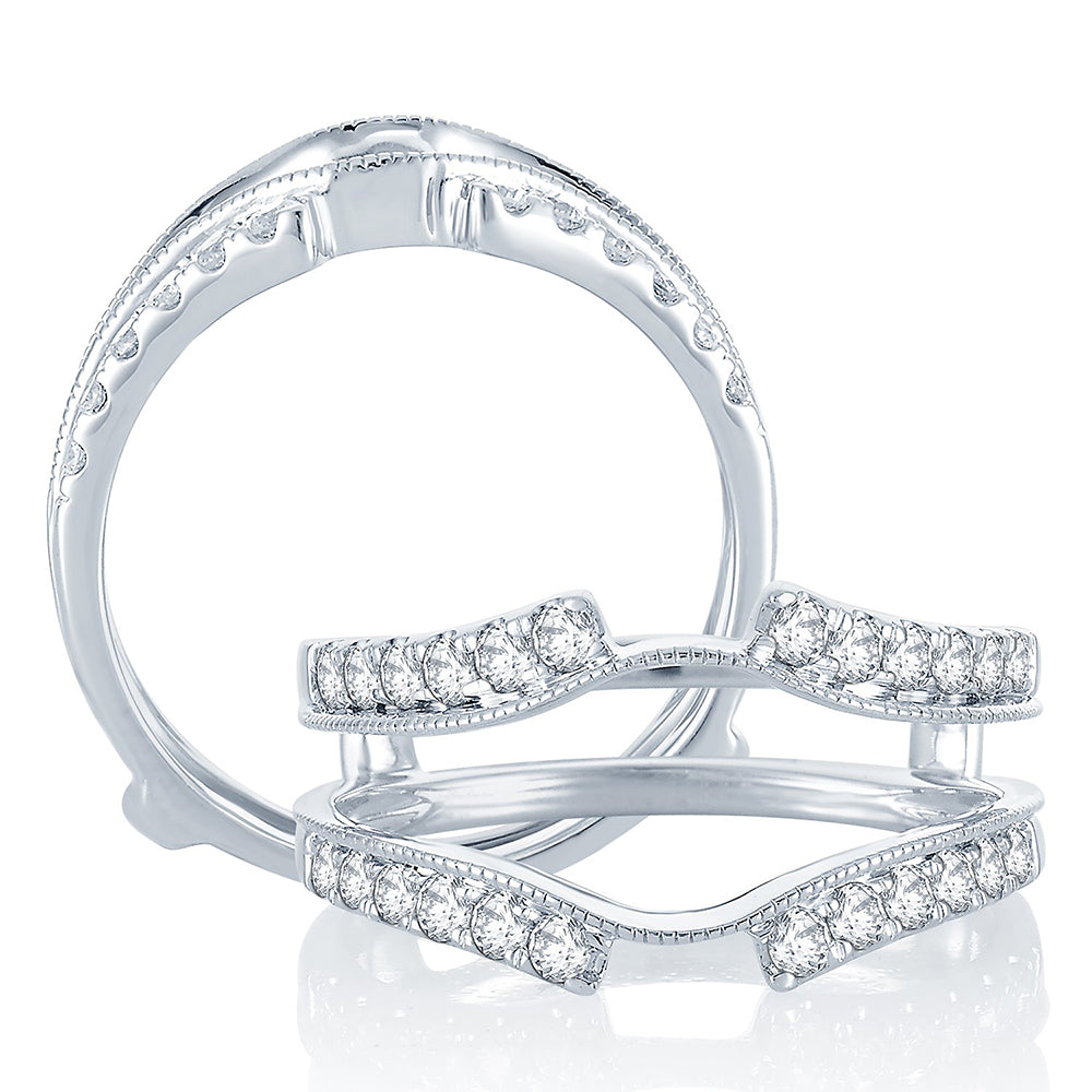 14K White Gold Magnifcnet 0.50Ct Diamond Ring Guard