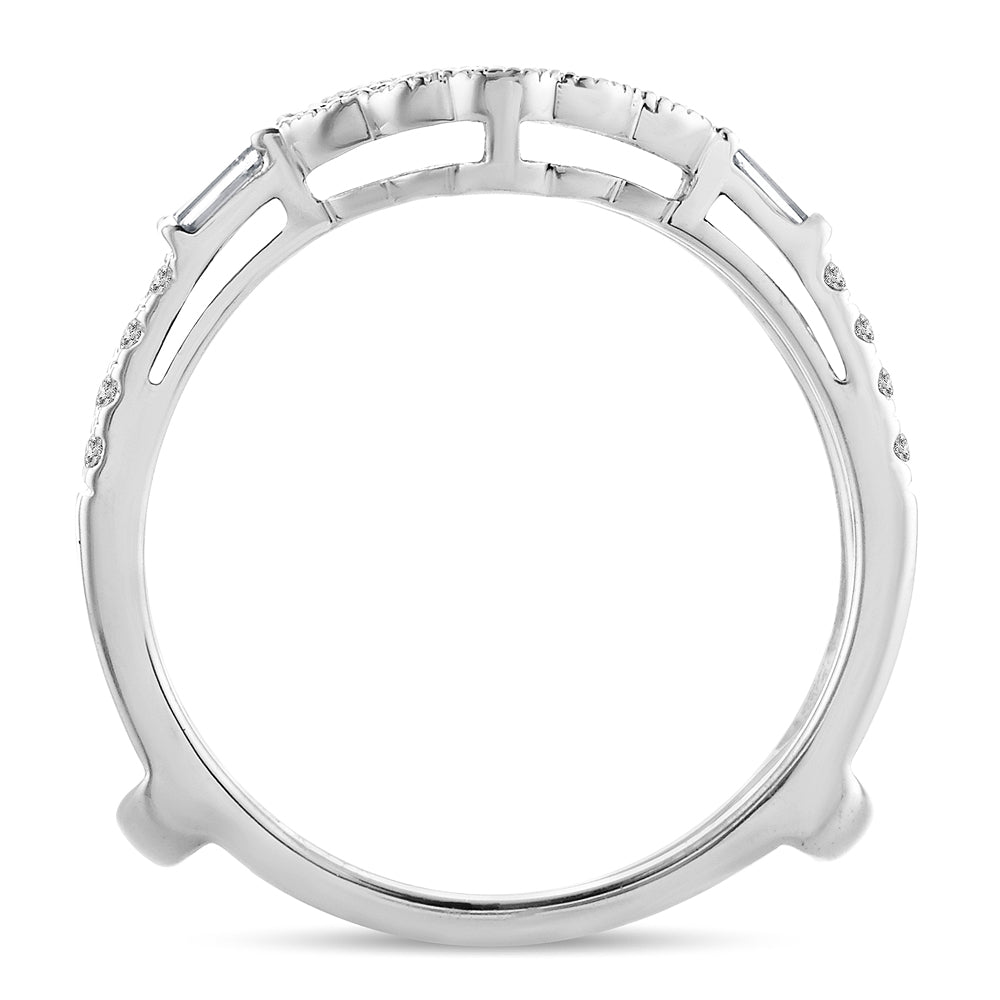 14K White Gold Dazzling 0.50Ct Diamond Ring Guard