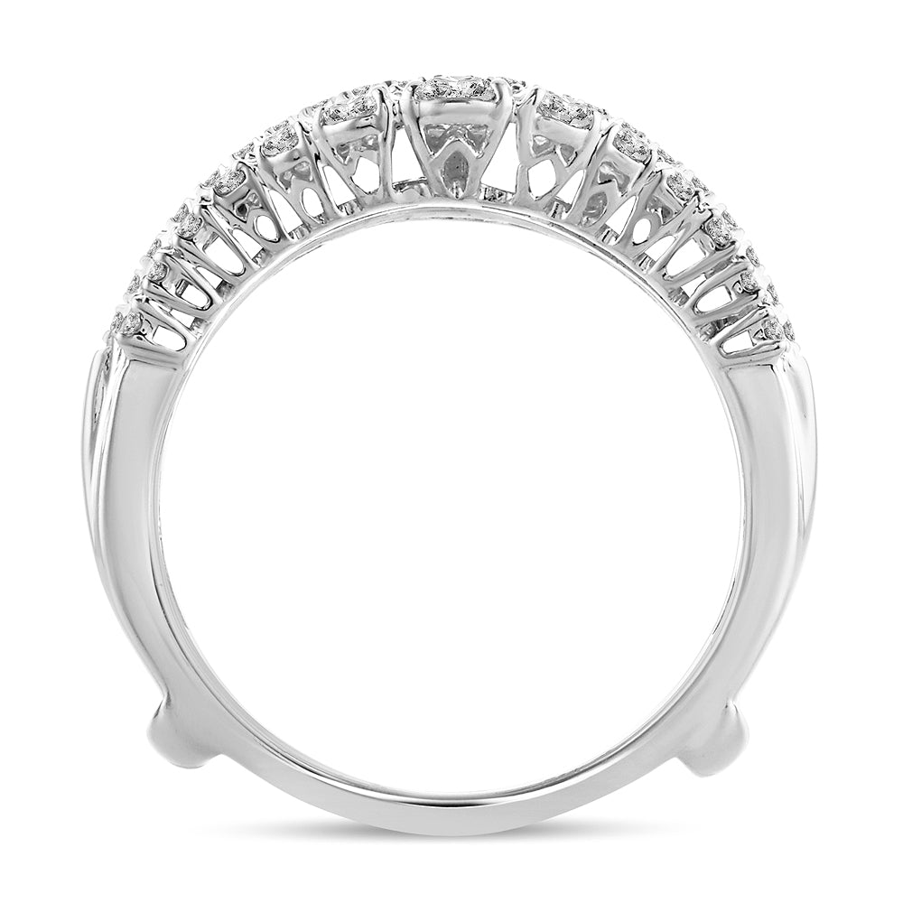 14K White Gold Elegant 1.00Ct Diamond Ring Guard