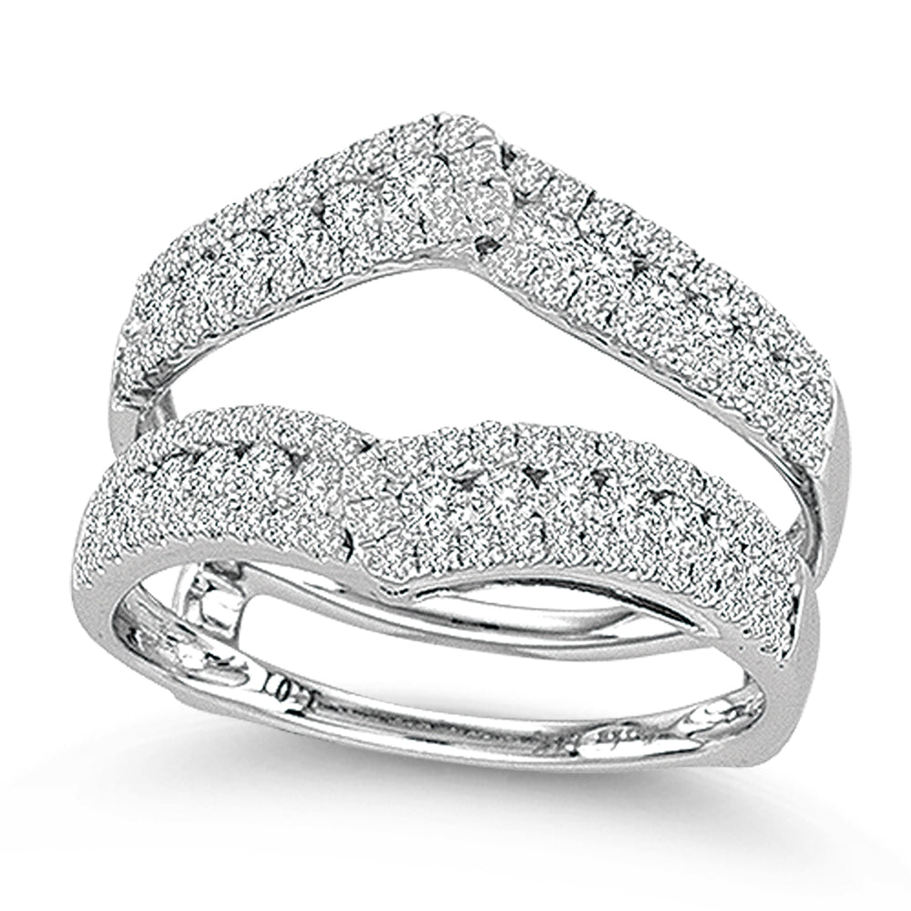 14K White Gold Dazzling 1.00Ct Diamond  Ring Guard