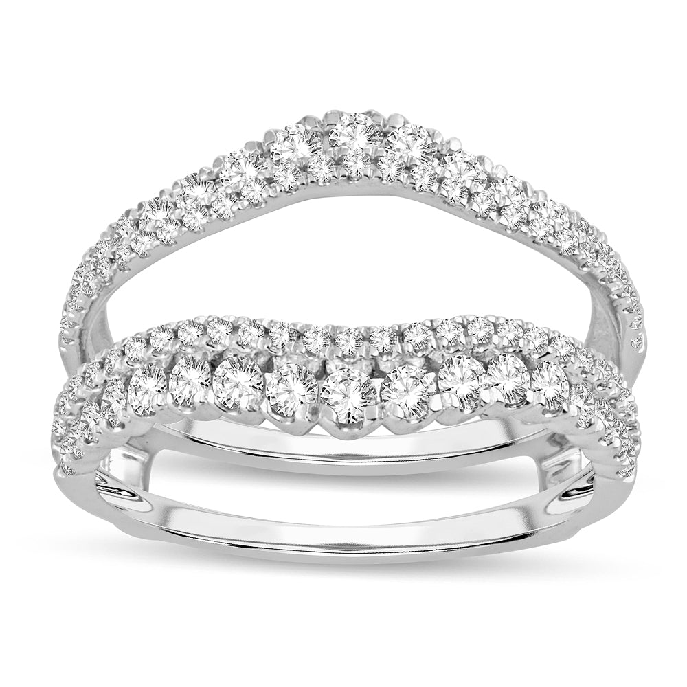 14K White Gold Gorgeous 0.75Ct Diamond Ring Guard