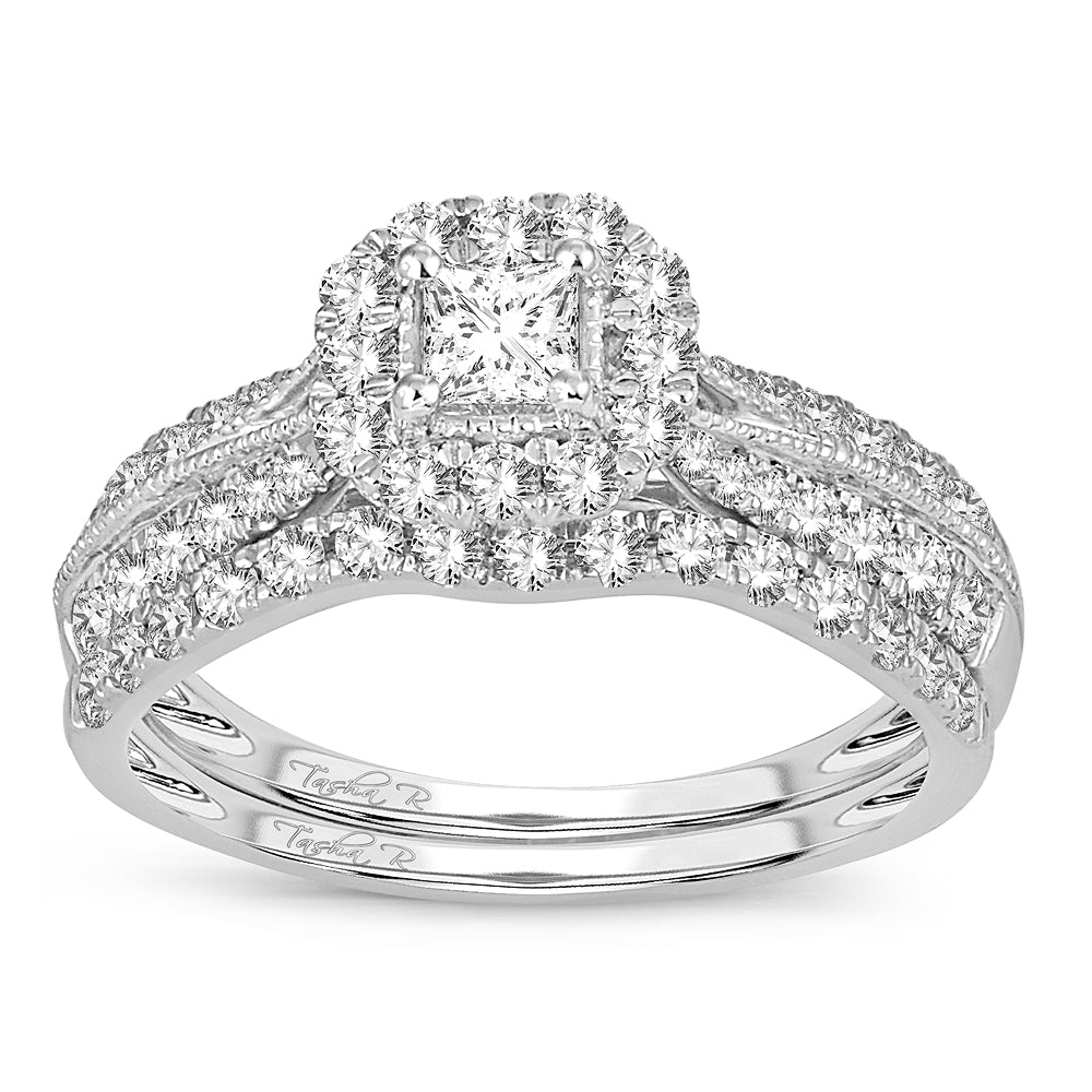 14K White Gold Magnifcnet 1.00Ct Diamond Bridal Ring