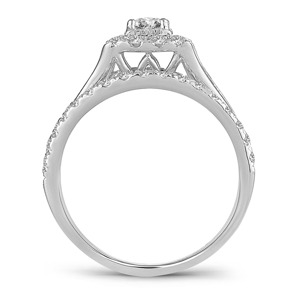 14K White Gold Gorgeous 1.00Ct Diamond Bridal Ring