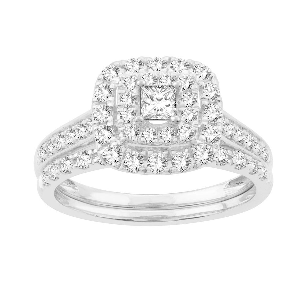 14K White Gold Elegant 1.00Ct Diamond Bridal Ring