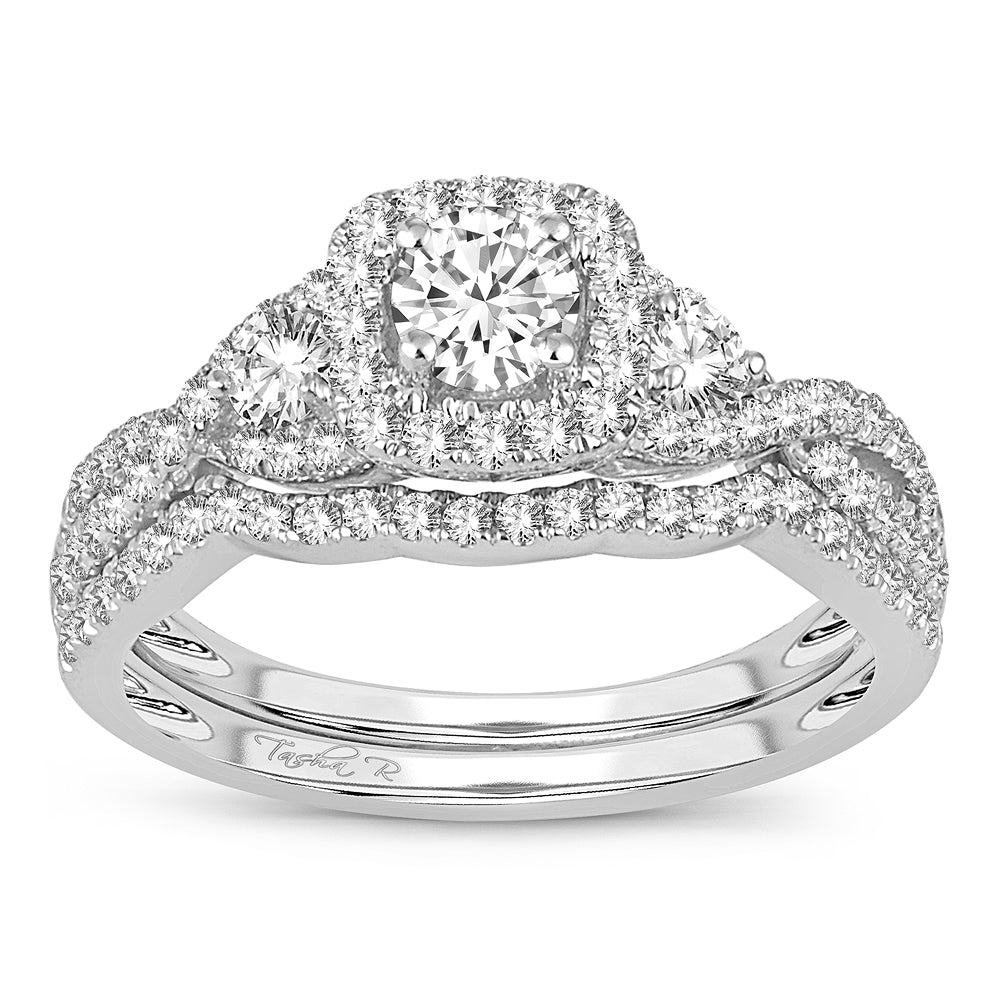 14K White Gold Gorgeous 1.00Ct Diamond Bridal Ring