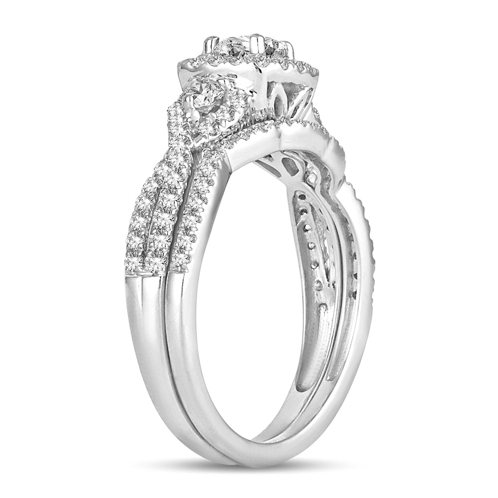 14K White Gold Gorgeous 1.00Ct Diamond Bridal Ring