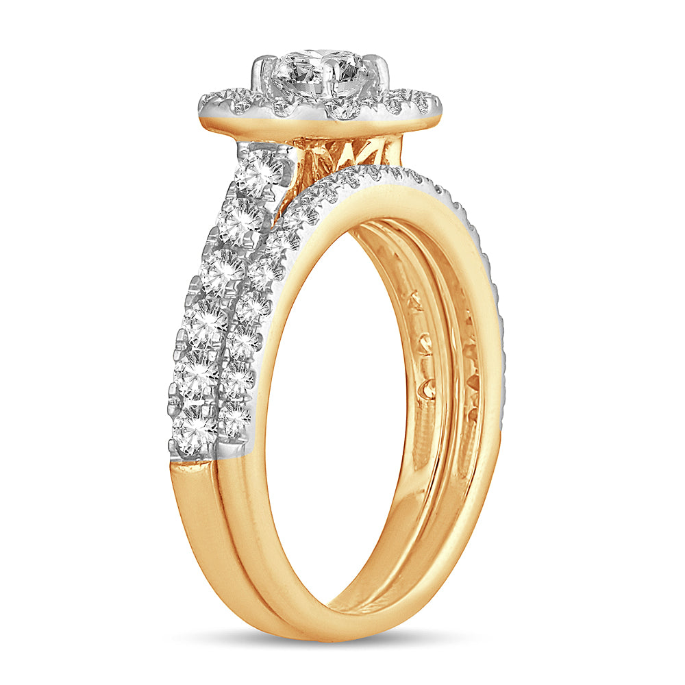 10K Yellow Gold Exquisite 0.50Ct Diamond Bridal Ring