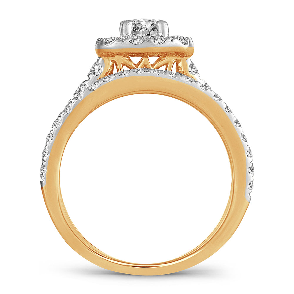 14K Yellow Gold Magnifcnet 1.50Ct Diamond Bridal Ring