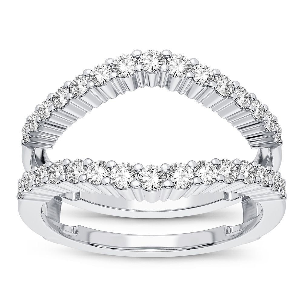 14K White Gold Elegant 0.50Ct Diamond Ring Guard