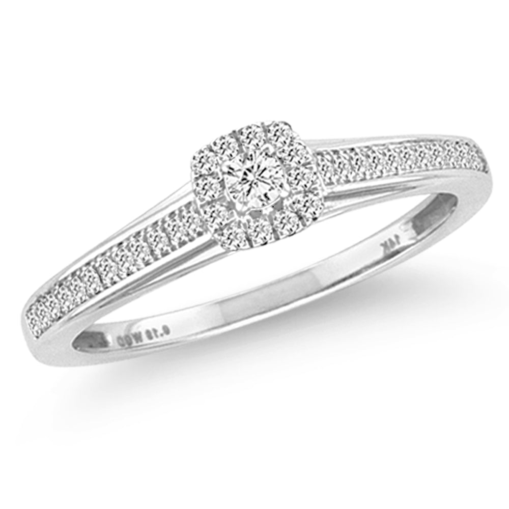 14K White Gold Magnifcnet 0.19Ct Diamond  Ring