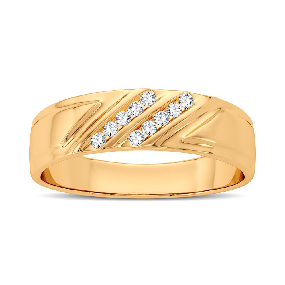 14K Yellow Gold Gorgeous 0.10Ct Diamond Band