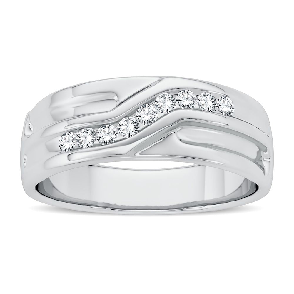 14K White Gold Beautiful 0.15Ct Diamonf Band