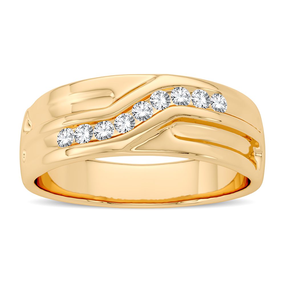 14K Yellow Gold Elegant 0.15Ct Diamonf Band