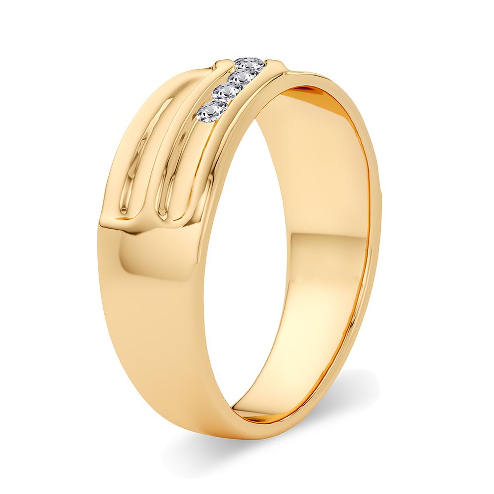 14K Yellow Gold Elegant 0.15Ct Diamonf Band