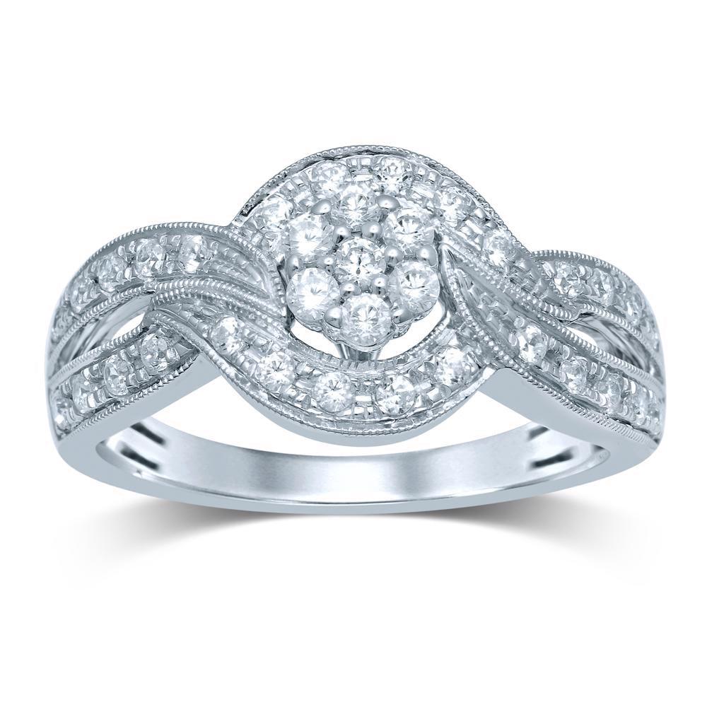 14K White Gold Magnifcnet 0.50Ct Diamond Ring