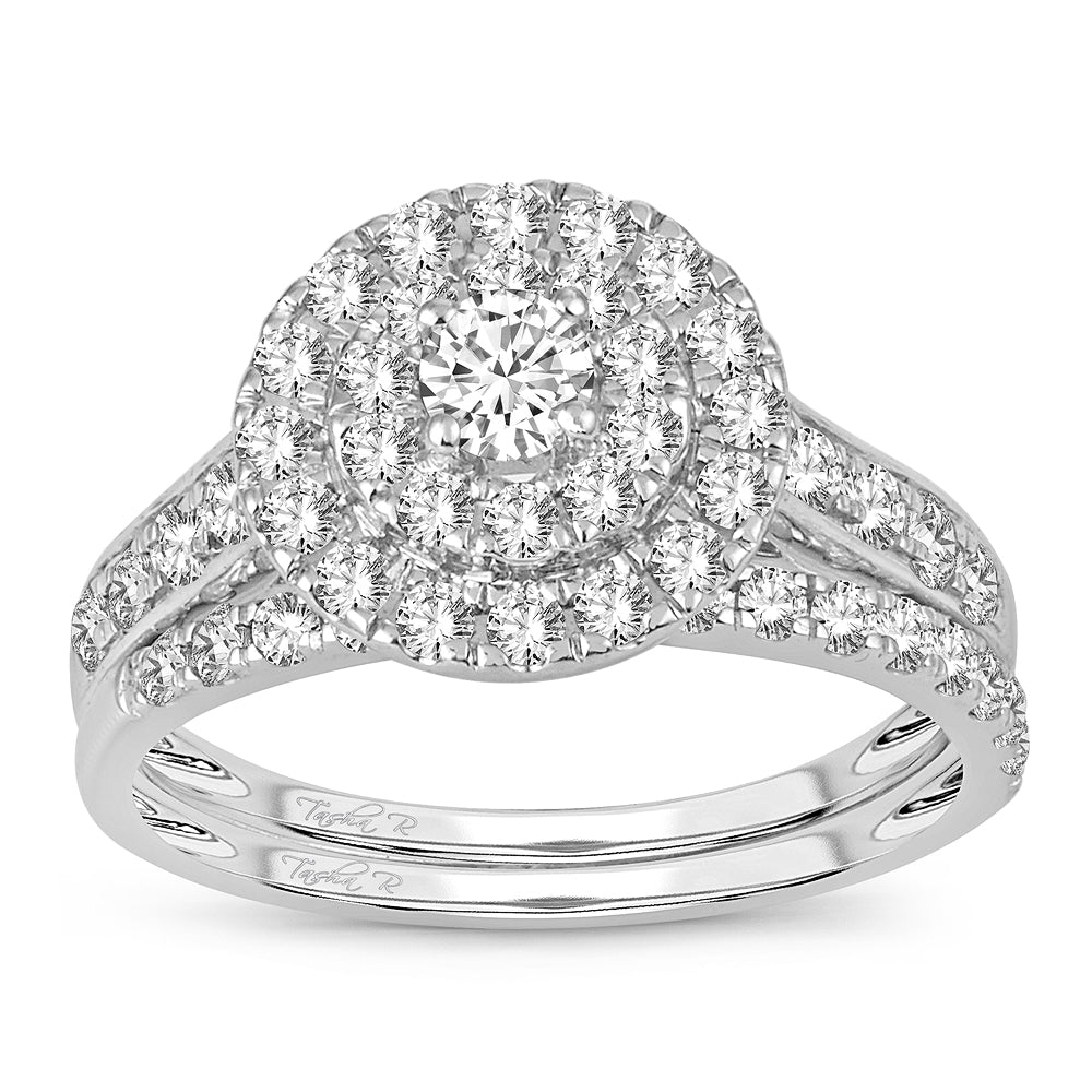 14K White Gold Magnifcnet 1.00Ct Diamond  Bridal Ring