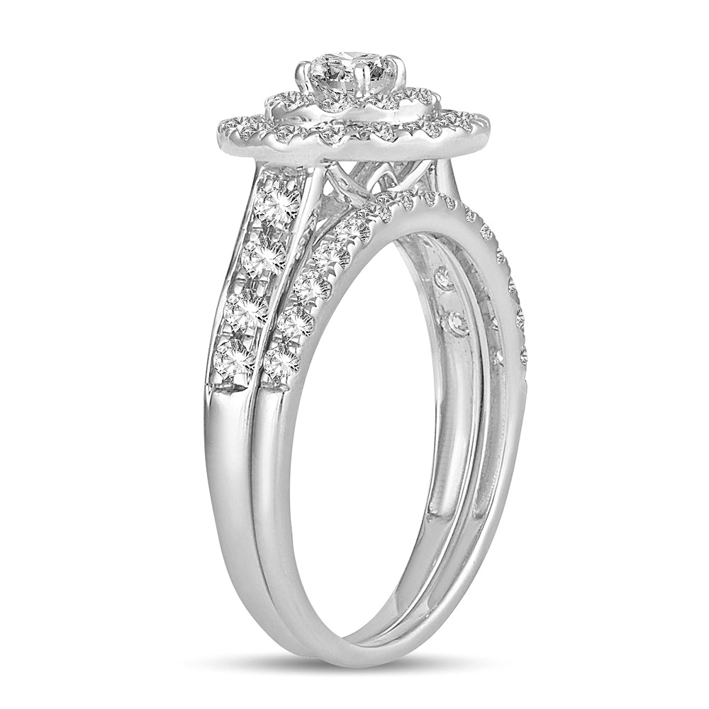 14K White Gold Magnifcnet 1.00Ct Diamond  Bridal Ring