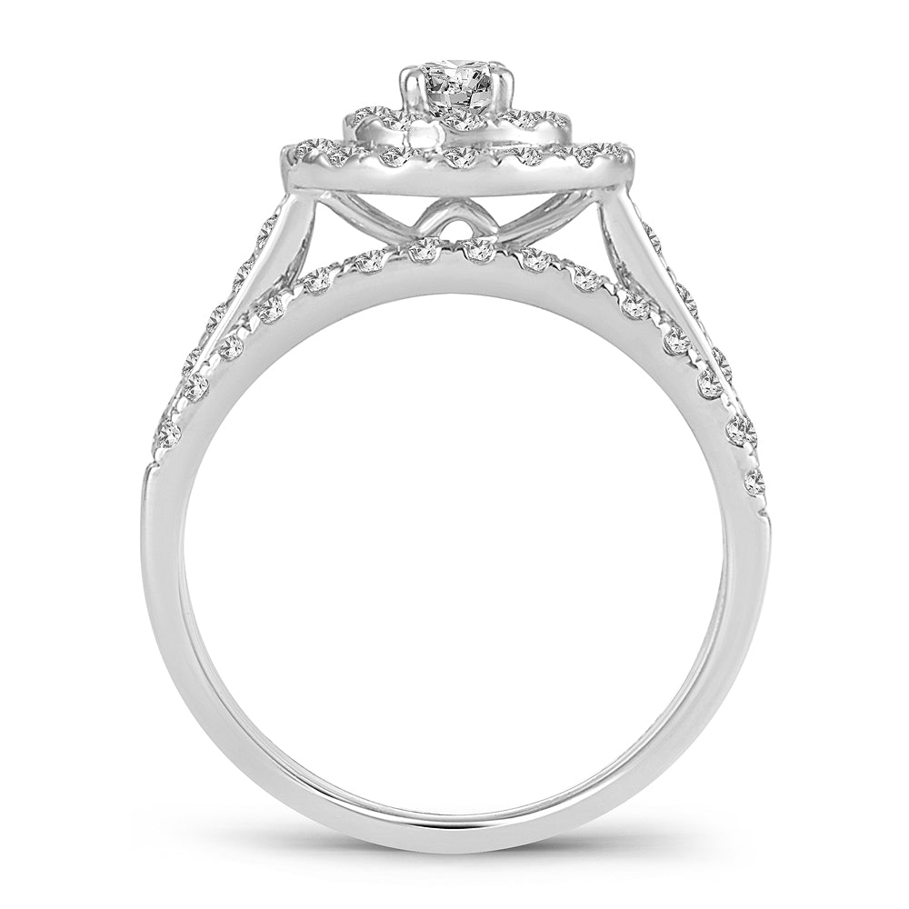 14K White Gold Magnifcnet 1.00Ct Diamond  Bridal Ring