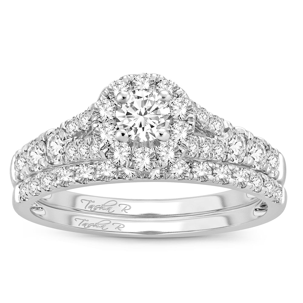 14K White Gold Exquisite 1.00Ct Diamond Bridal Ring