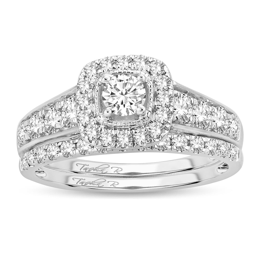 14K White Gold Beautiful 1.00Ct Diamond Bridal Ring