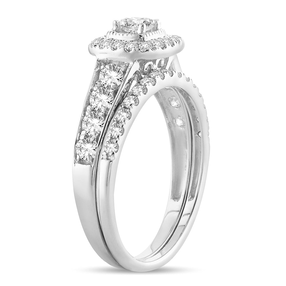 14K White Gold Beautiful 1.00Ct Diamond Bridal Ring