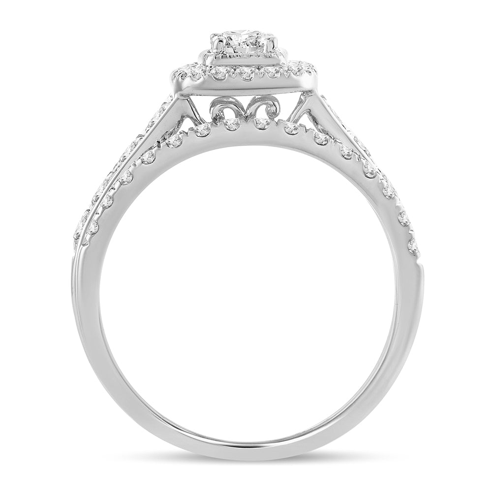 14K White Gold Beautiful 1.00Ct Diamond Bridal Ring