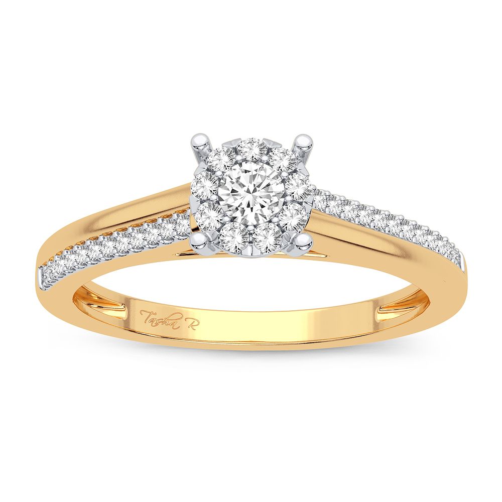 14K Yellow Gold Magnifcnet 0.20Ct Diamond Ring