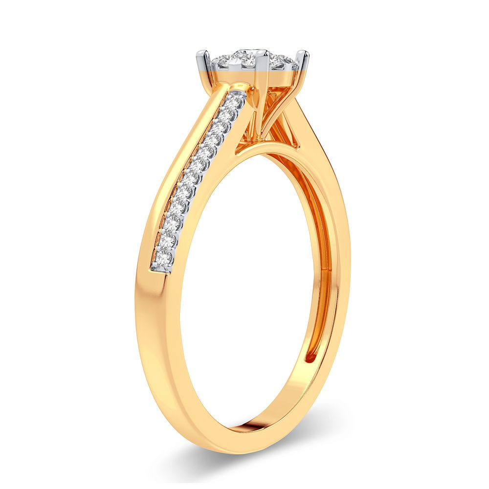 14K Yellow Gold Magnifcnet 0.20Ct Diamond Ring