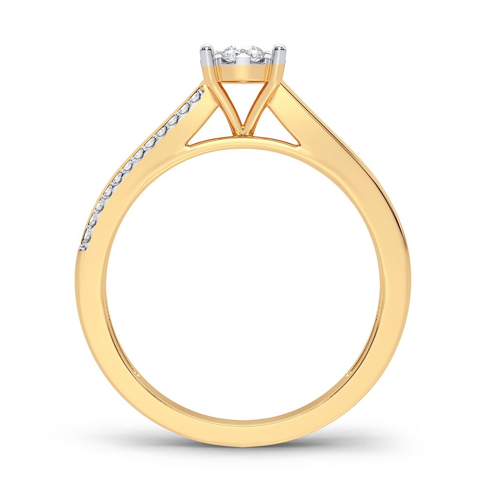 14K Yellow Gold Magnifcnet 0.20Ct Diamond Ring