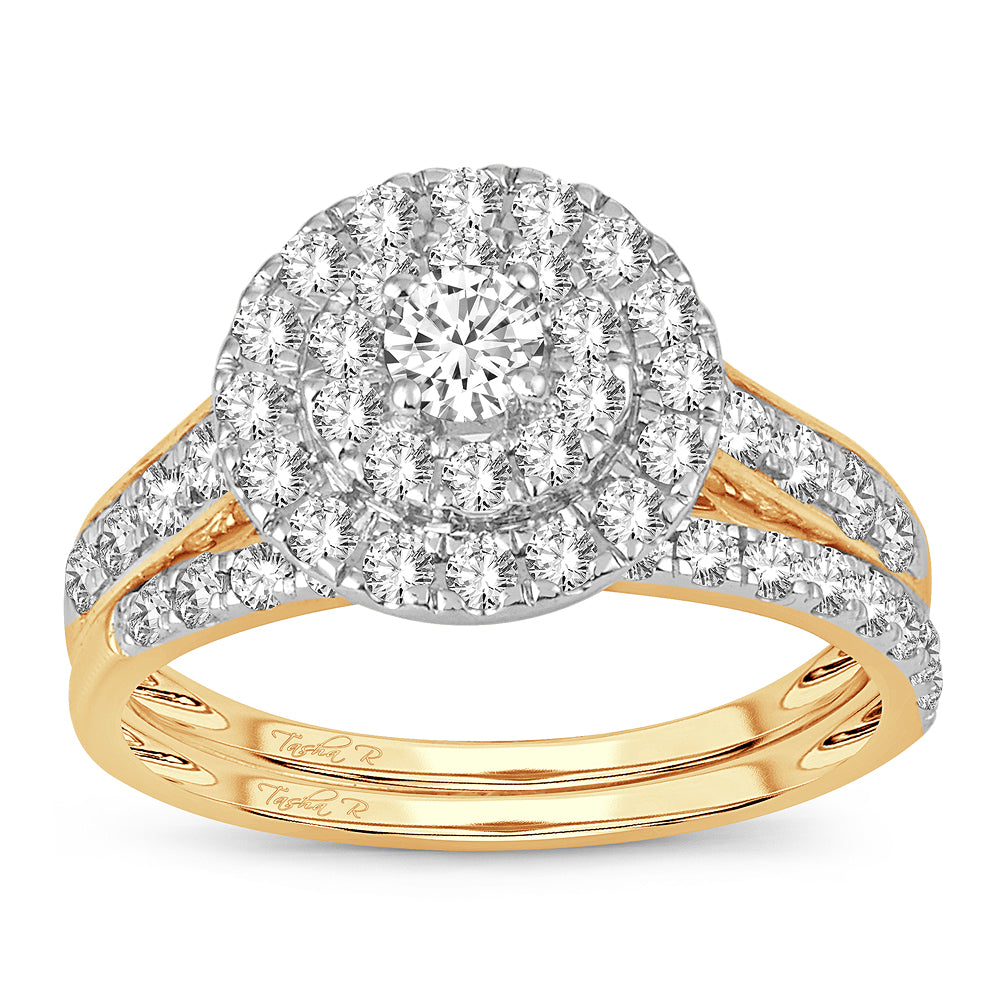 14K Yellow Gold Beautiful 1.00Ct Diamond Bridal Ring