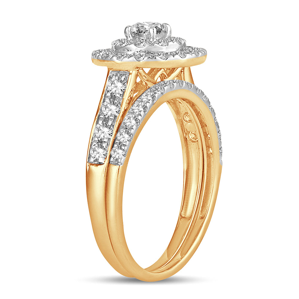 14K Yellow Gold Beautiful 1.00Ct Diamond Bridal Ring