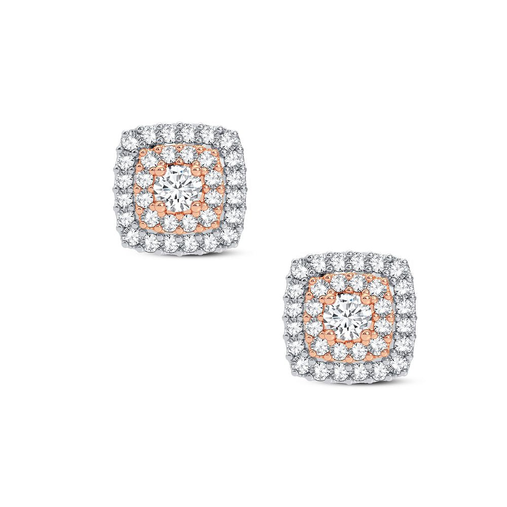 14K White Gold Dazzling 0.20Ct Diamond Earring