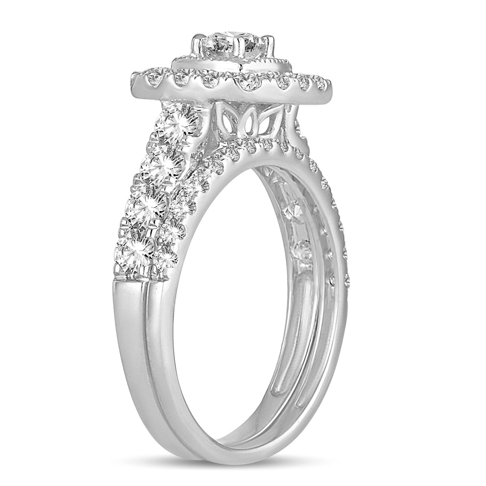 14K White Gold Gorgeous 1.50Ct Diamond Bridal Ring