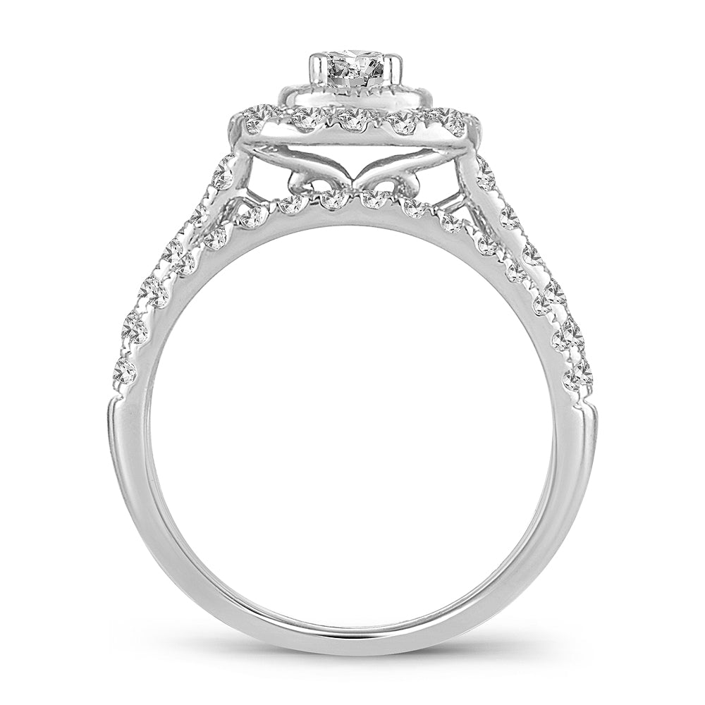 14K White Gold Beautiful 1.50Ct Diamond Bridal Ring