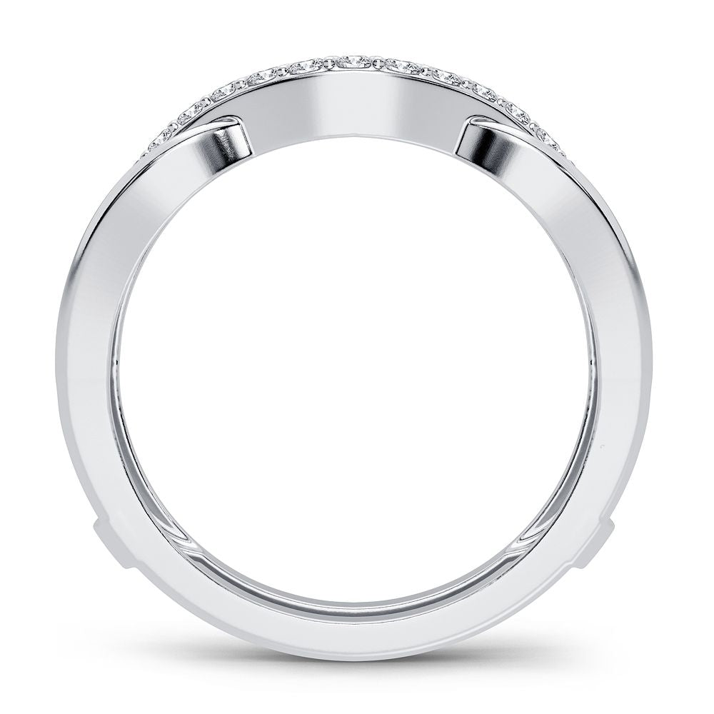 14K White Gold Dazzling 0.33Ct Diamond Ring Guard