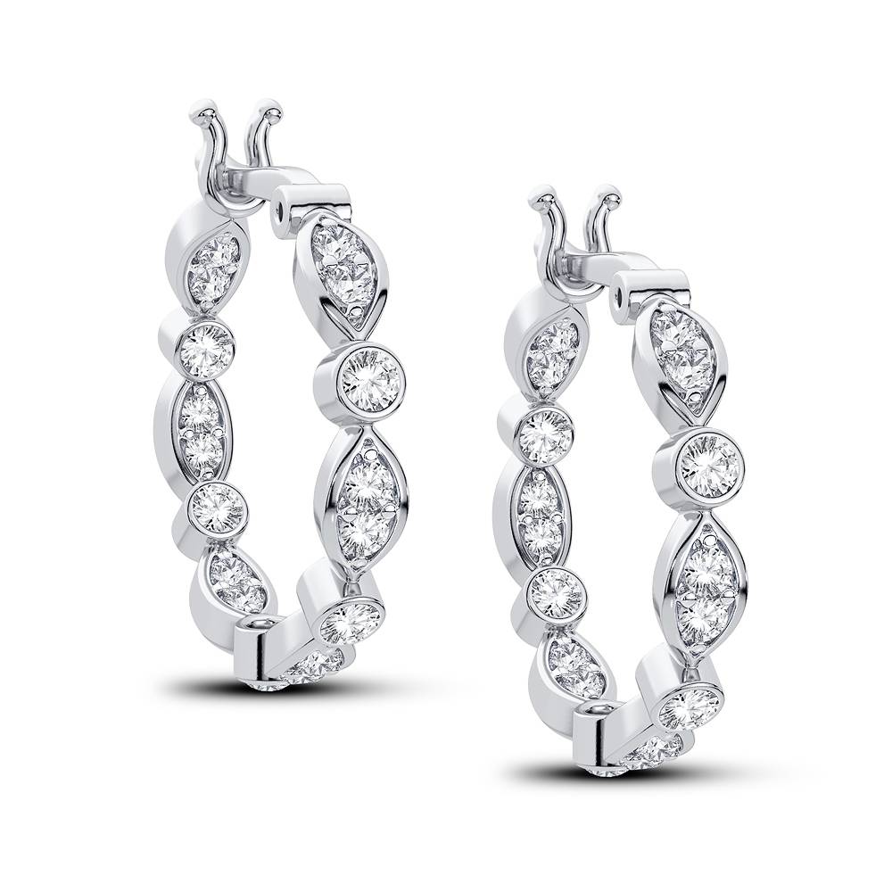 14K White Gold Beautiful 0.50Ct Diamond Earring