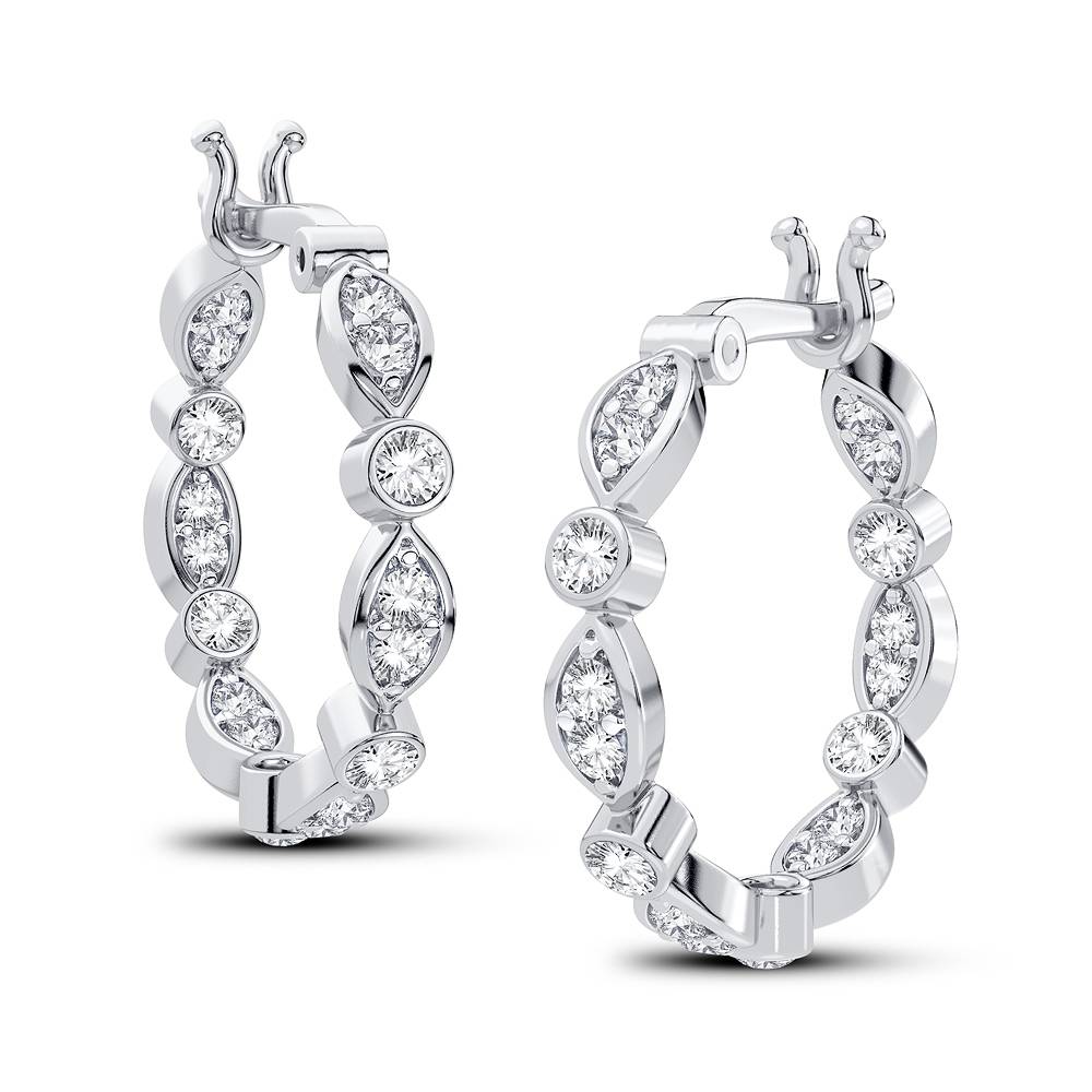 14K White Gold Beautiful 0.50Ct Diamond Earring