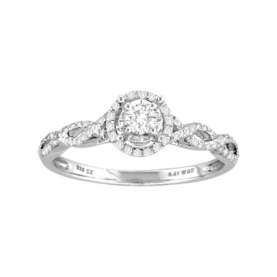 14K White Gold Exquisite 0.25Ct Diamond Ring