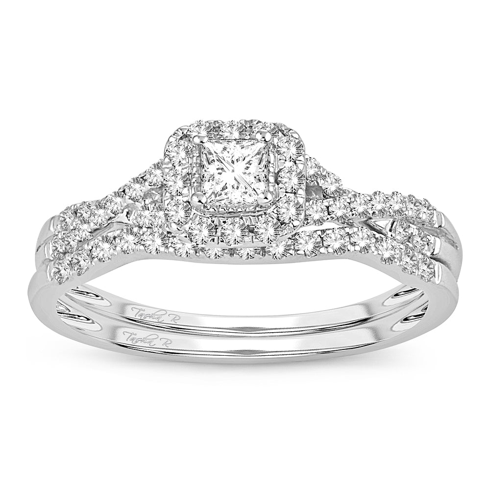 14K White Gold Beautiful 0.50Ct Diamond Bridal Ring