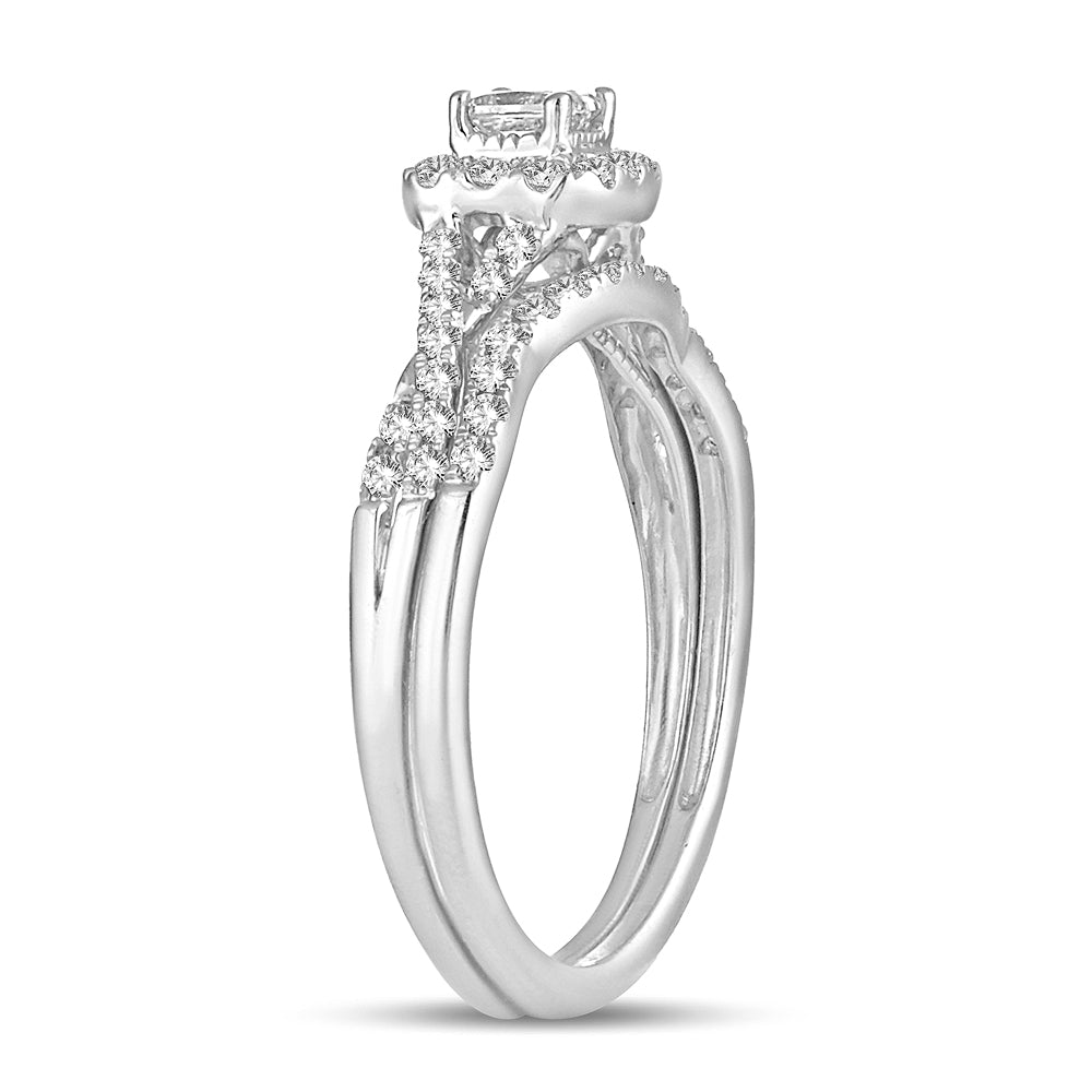 14K White Gold Beautiful 0.50Ct Diamond Bridal Ring